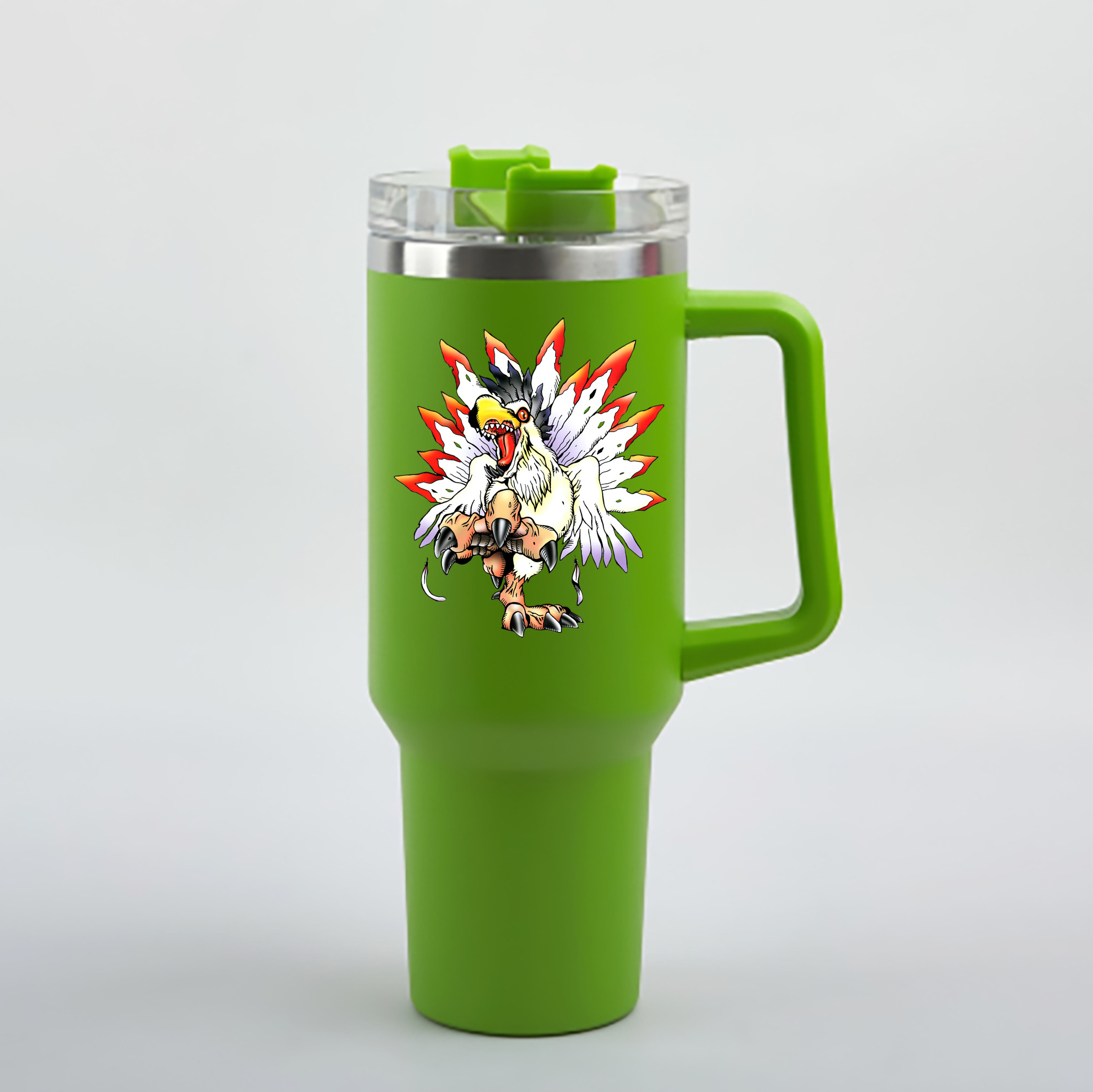 （画像用） Digimon デジタルモンスター/デジモン 1200mL車用タンブラー - クリスタルステッカー（プラスチックストロー付き）